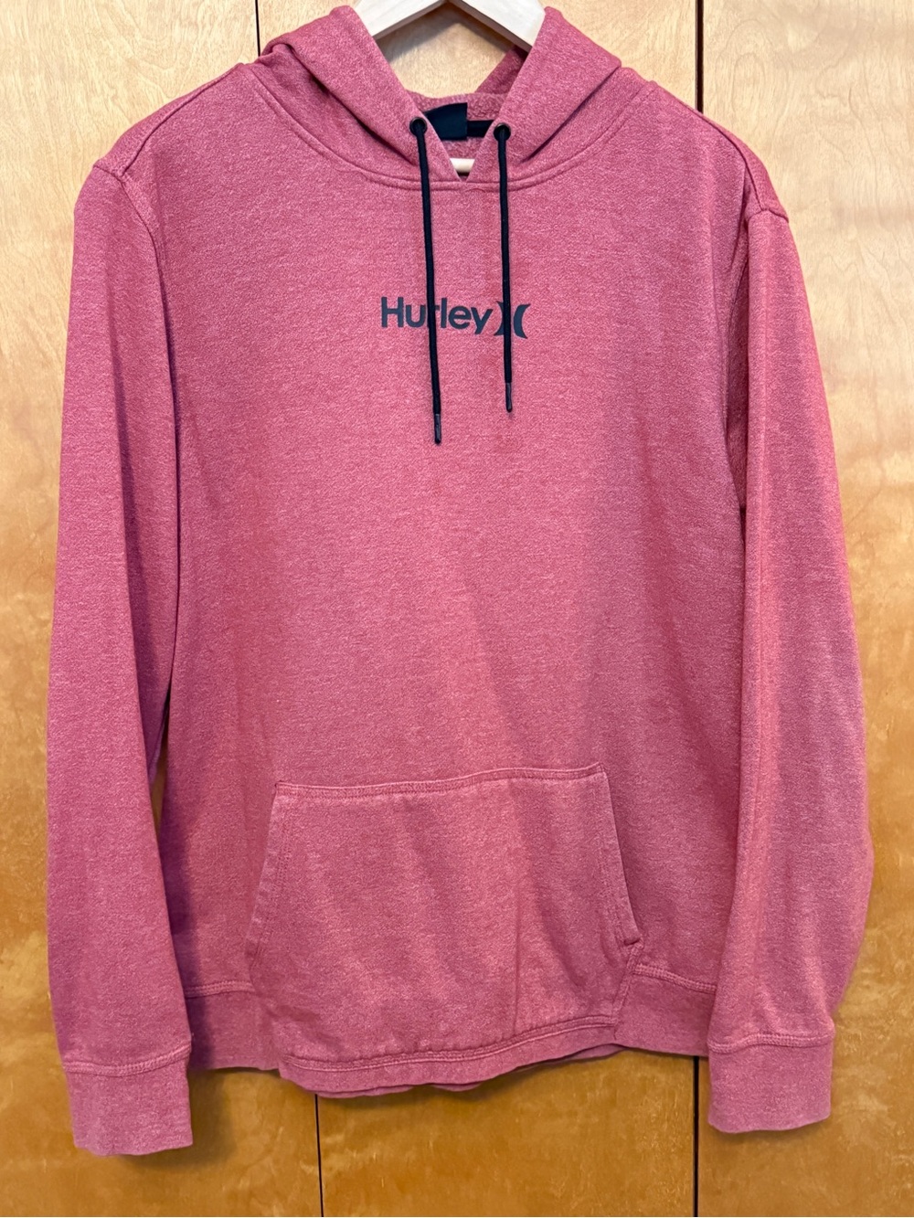 Hurley Men's Heather Maroon Hooded Sweatshirt size Large